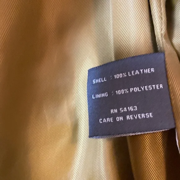 Kenneth Cole tan leather jacket size L - Picture 8 of 9